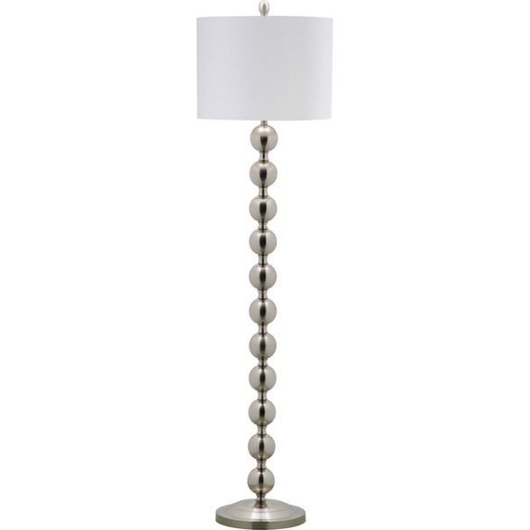 58.5" Reflections Stacked Ball Floor Lamp (Includes LED Light Bulb) Nickel - Safavieh | Target