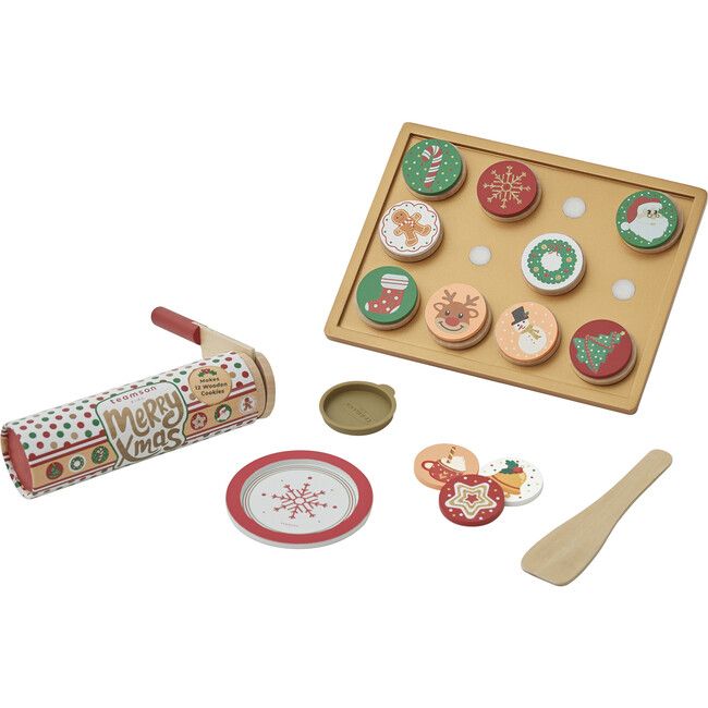 Cuttable Christmas Cookie Play Set - Red/Green/Gold | Maisonette