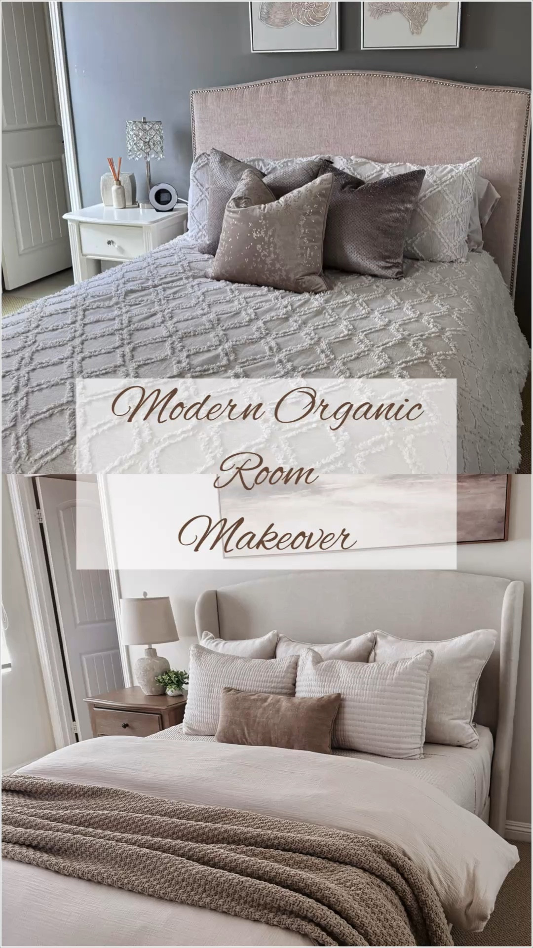 A full modern organic refresh 🤍 Soft neutral walls set the tone, paired with a cozy fabric bedframe, warm wood accents, and earthy layered bedding for that calm, grounded feel. This space is all about texture, simplicity, and warmth—creating a bedroom that feels both elevated and effortlessly inviting. Think natural tones, cozy layers, and a lived-in luxury vibe you’ll never want to leave ✨ #modernorganic #bedroommakeover #neutralhome #cozyspaces #earthytones #homedecor #interiorinspo #calmvibes

#LTKHome
