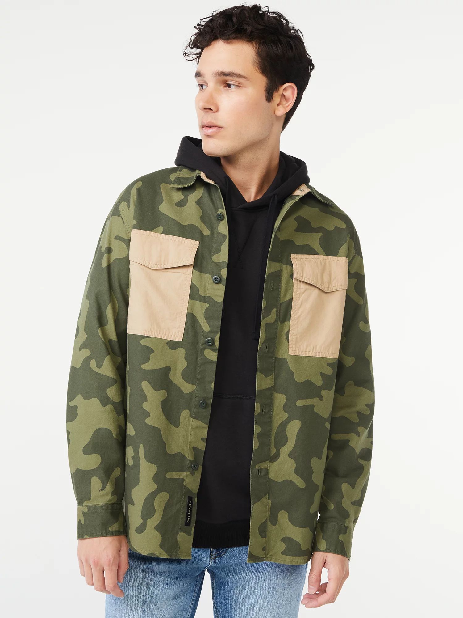 Free Assembly Men's Camo Printed Overshirt | Walmart (US)