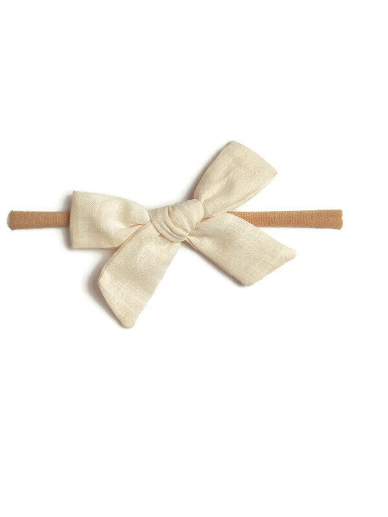 10 COLORS, Knotted White Hair Bow, Infant Baby Nylon Headband, Baby Girl Turban, Top Knot Cotton ... | Etsy (US)