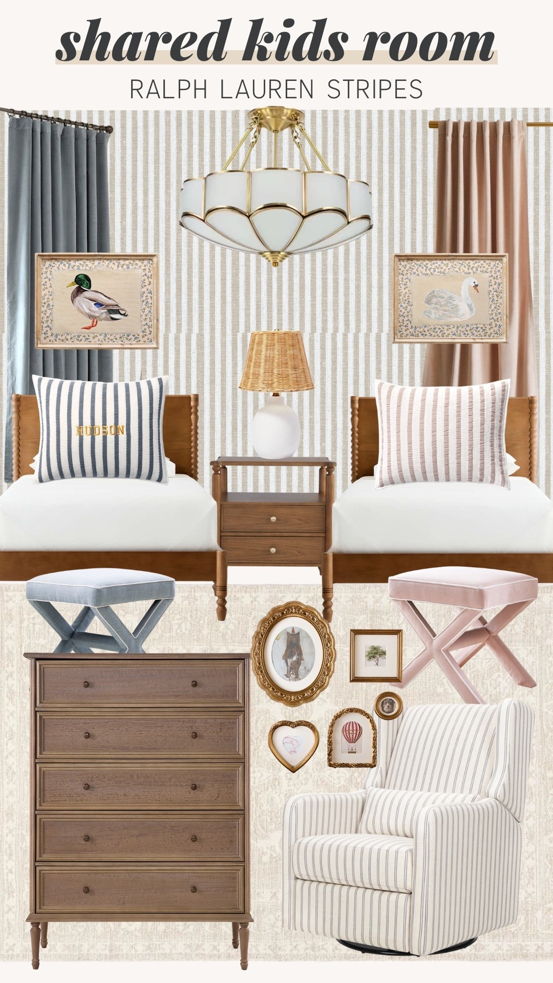 boy and girl shared bedroom, shared kids bedroom decor, Ralph Lauren inspired kids room, classic preppy bedroom, timeless kids bedroom style, navy and white bedroom, red white and blue decor, plaid bedding kids, striped bedding classic, bunk beds boys and girls, twin beds shared room, monogrammed pillows kids, vintage sports accents, equestrian decor kids room, traditional kids bedroom, heirloom style decor, wood bed frames kids, tailored bedroom design, Americana kids decor, gallery wall classic prints, layered neutral textiles, navy gingham bedding, sophisticated kids room

#LTKHome #LTKU #LTKKids