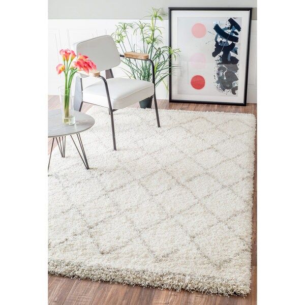 nuLOOM Soft and Plush Moroccan Trellis Natural Shag Rug (5' x 8') | Bed Bath & Beyond