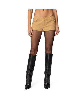 Edikted Women's Shane Faux Suede Micro Shorts - Macy's | Macy's