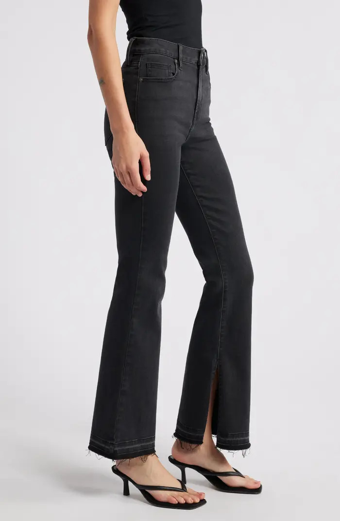 High Waist Frayed Hem Flare Jeans | Nordstrom