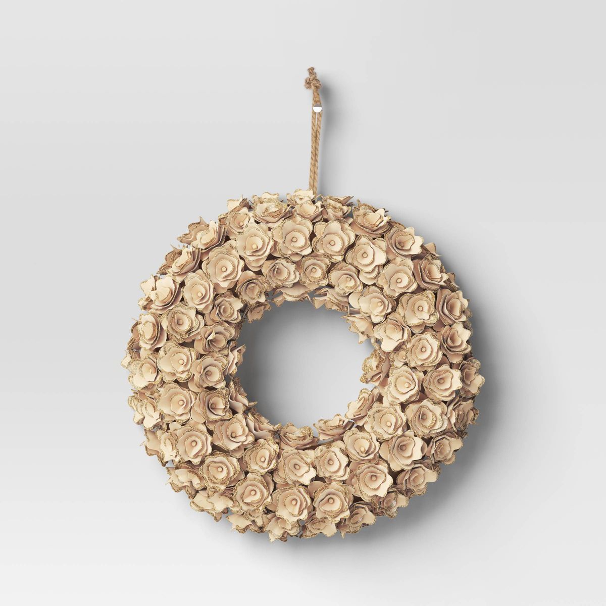Curled Wood Christmas Wreath Cream - Threshold™ | Target