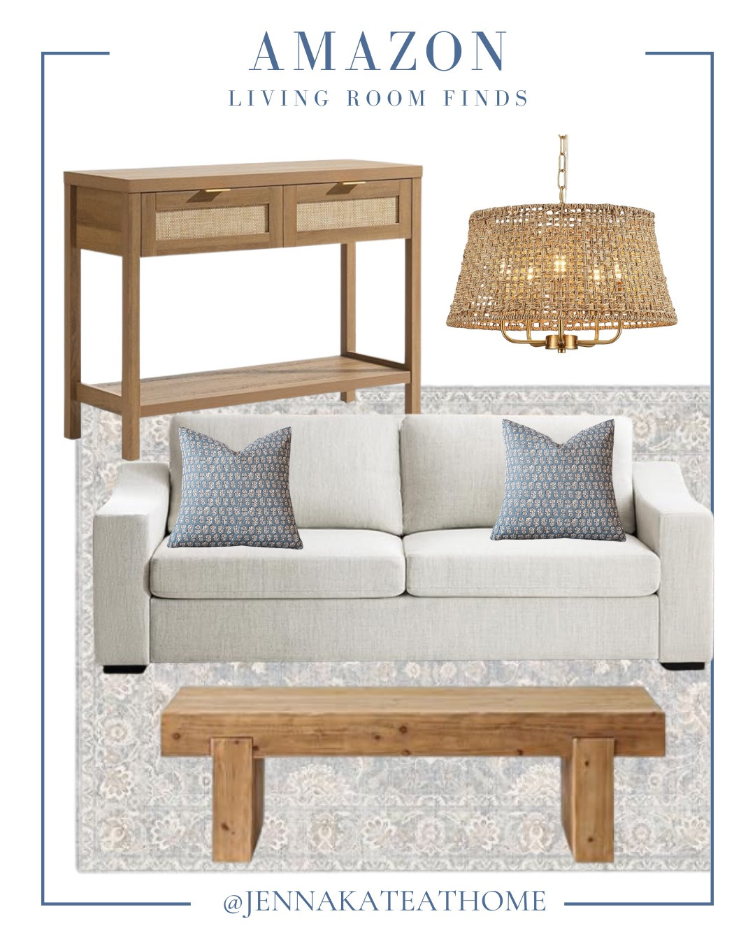 Living room finds includes chandelier, sofa, coffee table, area rug, pillows, and console table.

Coastal home, looks for less, home decor, home accents

#LTKSaleAlert #LTKHome #LTKSeasonal