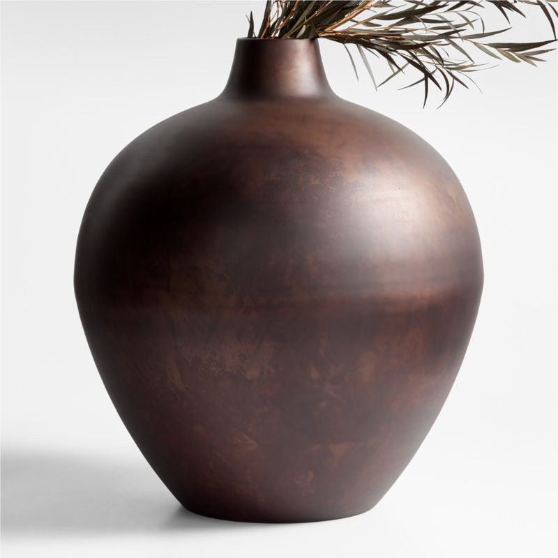 Apone Large Iron Vase 18" + Reviews | Crate & Barrel | Crate & Barrel