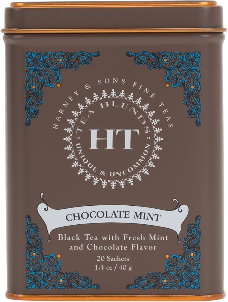Harney and Sons Chocolate Mint, Flavored Black Tea - 20 Sachets per Tin | Amazon (US)