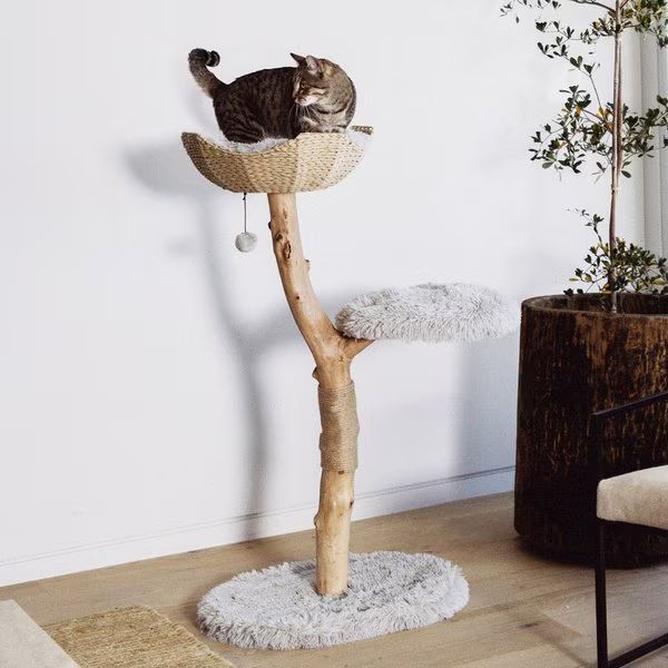 Mau Lifestyle Uni 41-in Faux Fur Basket Bed Cat Tree | Chewy.com