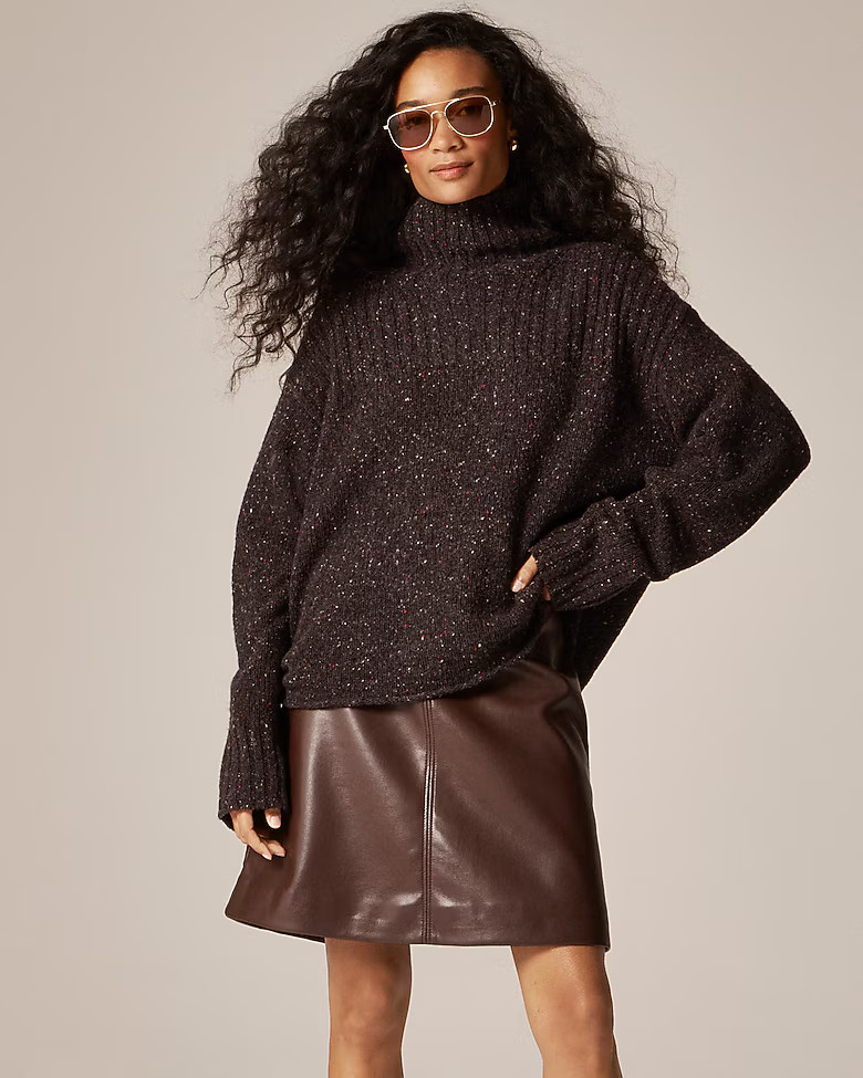 Ribbed turtleneck sweater in donegal wool blend | J. Crew US
