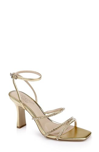 Jewel Badgley Mischka Women's Paulette Heeled Sandal, Gold Metallic, 8.5 | Amazon (US)