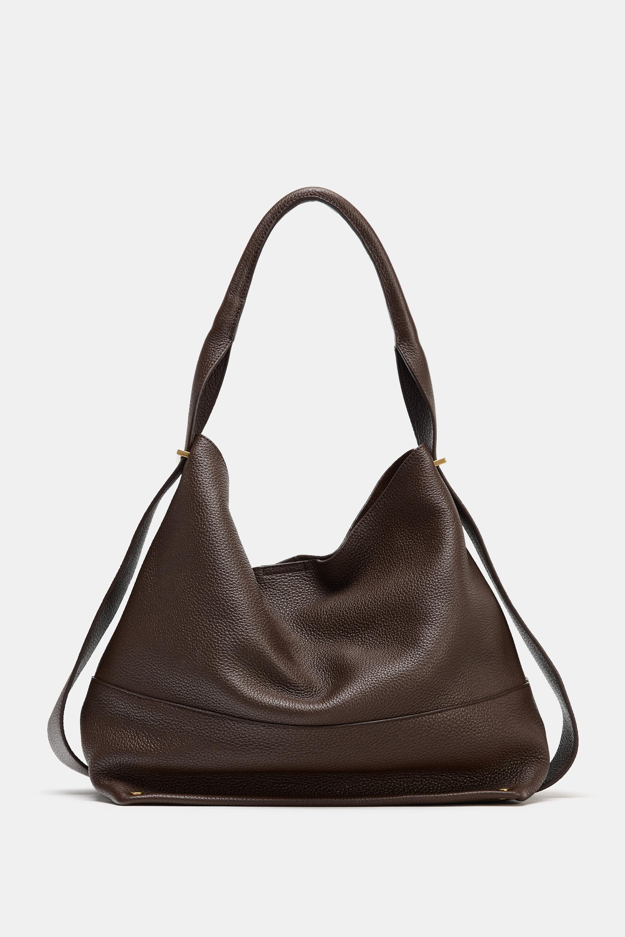 LEATHER MAXI BUCKET BAG | Zara UK