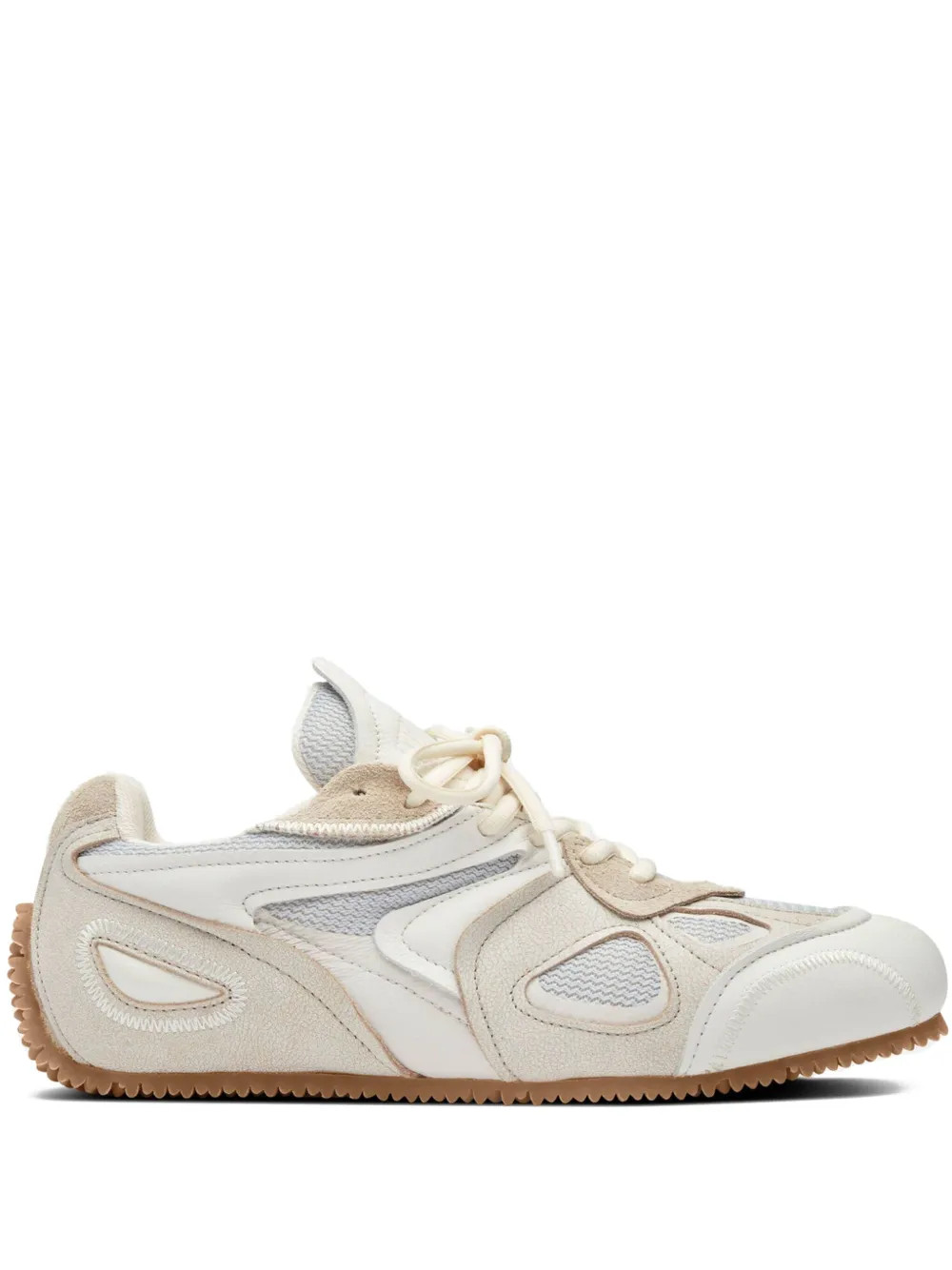Slow leather mesh-panel sneakers | Farfetch Global