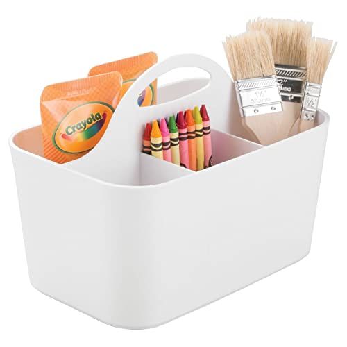 mDesign Plastic Craft Storage Organizer Bin with Handle for Living Room Drawer, Office Desk Organiza | Amazon (US)