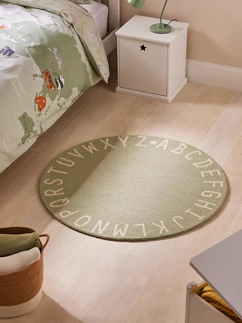 Alphabet Nursery Rug: Hand-tufted Wool ABC Playmat - Etsy | Etsy (US)