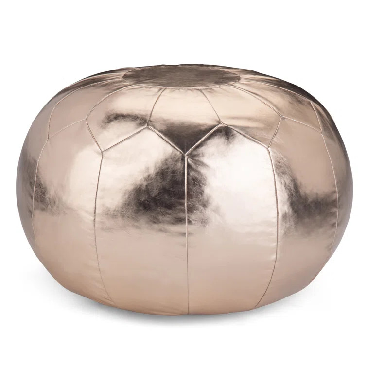 Treadway 20'' Wide Faux Leather Round Pouf Ottoman | Wayfair North America