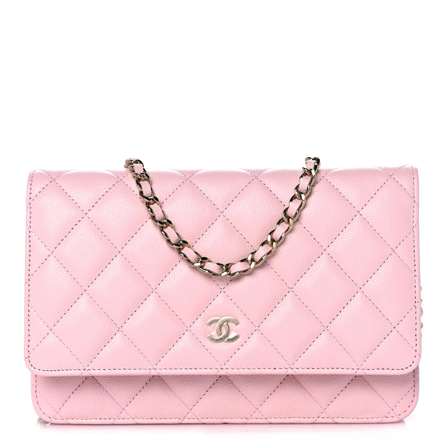 CHANEL Caviar Quilted Wallet on Chain WOC Light Pink | FASHIONPHILE | Fashionphile