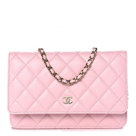 CHANEL Caviar Quilted Wallet on Chain WOC Light Pink | FASHIONPHILE | Fashionphile