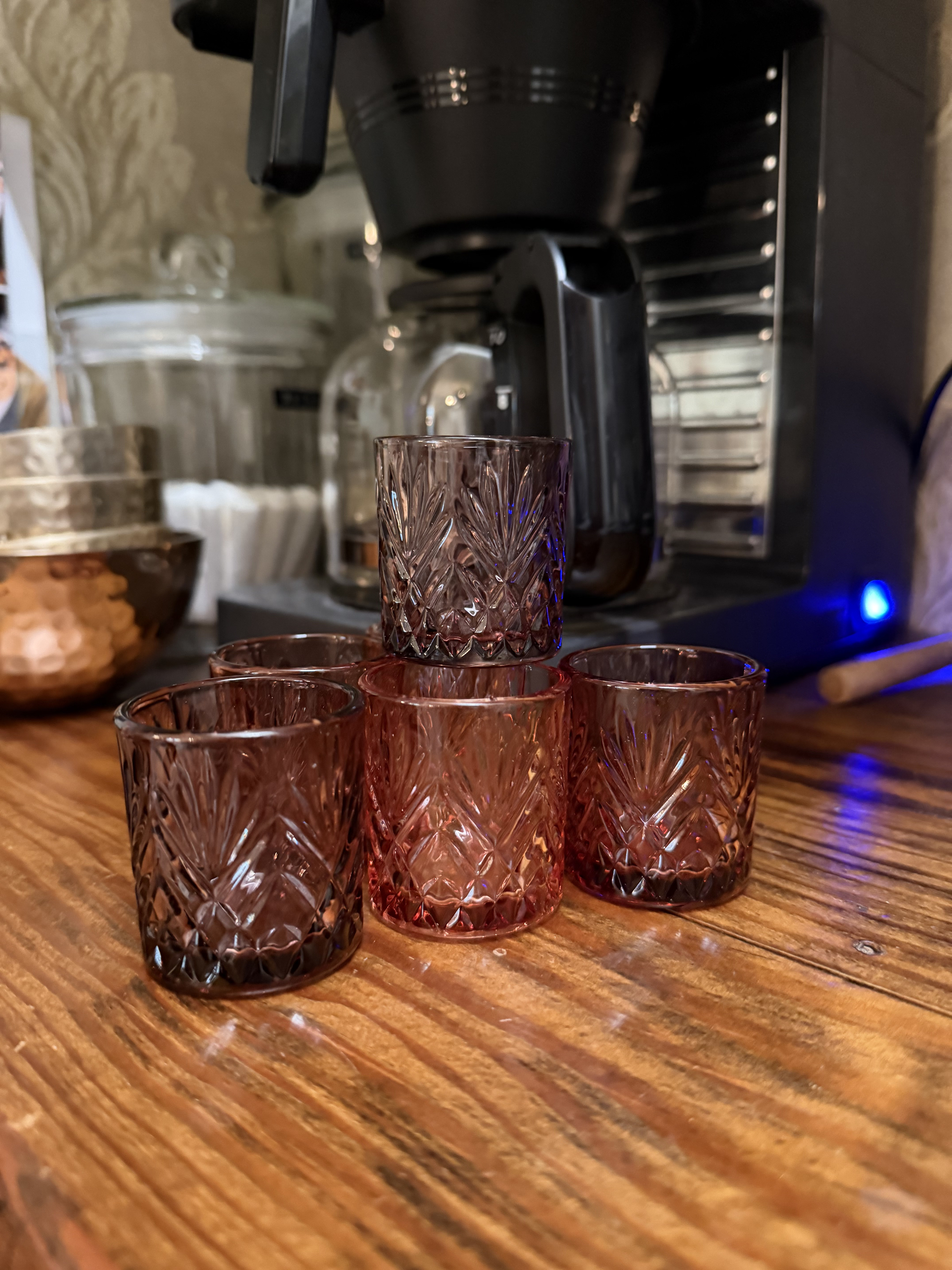 I just received these retro 1.5 oz. shot glasses and I love their retro style and faded colors. We added them into our coffee bar because they can also be used for a shot of espresso.  

 #LTKHome