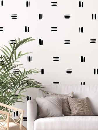1pc Line Pattern Wall Sticker | SHEIN