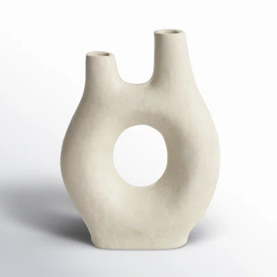 Paper Mache Abstract Rounded Decorative Vase with Double Openings | Wayfair North America