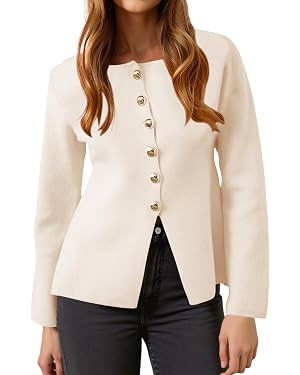 Cicy Bell Womens Button Up Cardigan Sweaters Lightweight Long Sleeve Knit Tops Business Casual Ro... | Amazon (US)