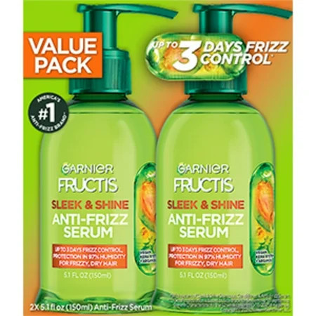 Garnier Fructis Sleek & Shine Anti-Frizz Hair Serum 5.1 fl oz 2 Pack | Walmart (US)