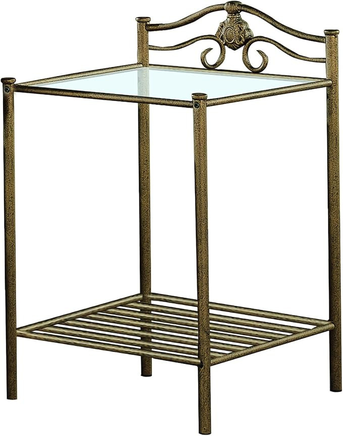 Coaster Home Furnishings Sydney 2-shlef Nightstand Antique Brushed Gold | Amazon (US)