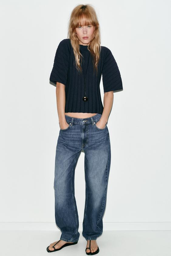 PUFF SLEEVE RIB KNIT TOP | Zara US