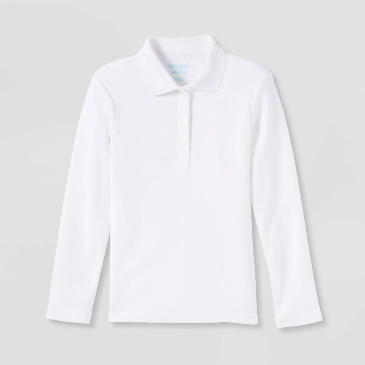 Girls' Long Sleeve Interlock Uniform Polo Shirt - Cat & Jack™ | Target