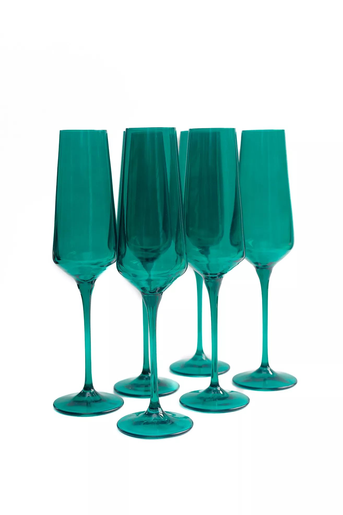 Estelle Colored Glass Champagne Flute Set | Anthropologie (US)