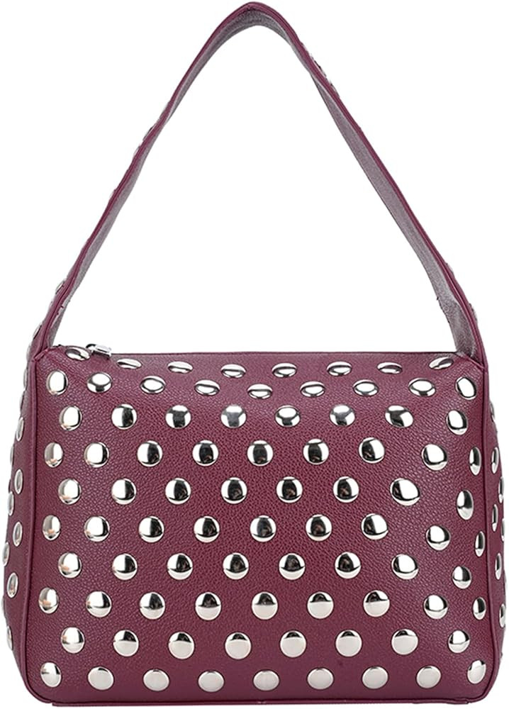 JQAliMOVV Studded Purses for Women Y2K Black Shoulder Bag Fall Punk Purse Leather Tote Bag Handba... | Amazon (US)