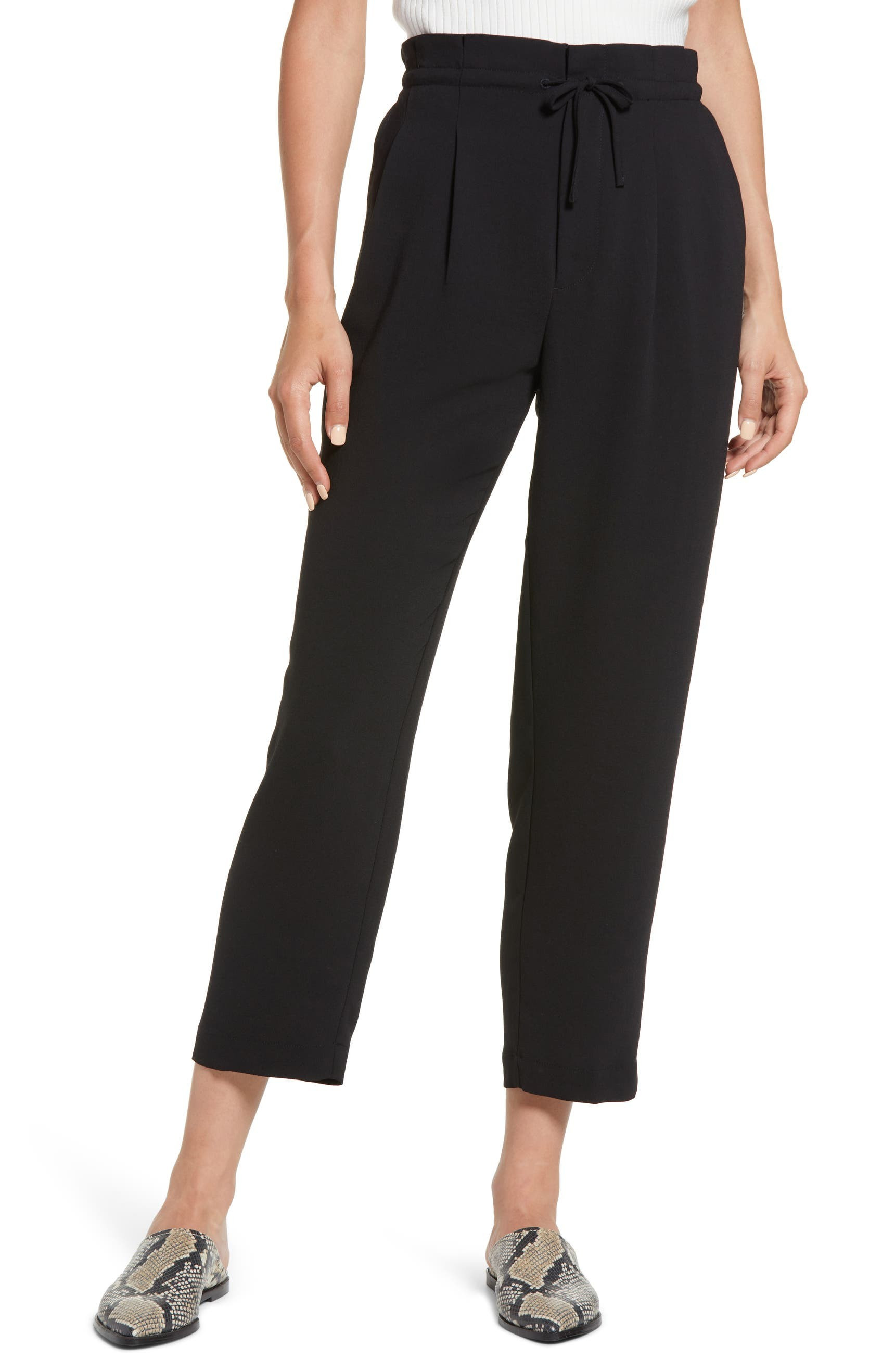 Drapey Paperbag Waist Pants | Nordstrom