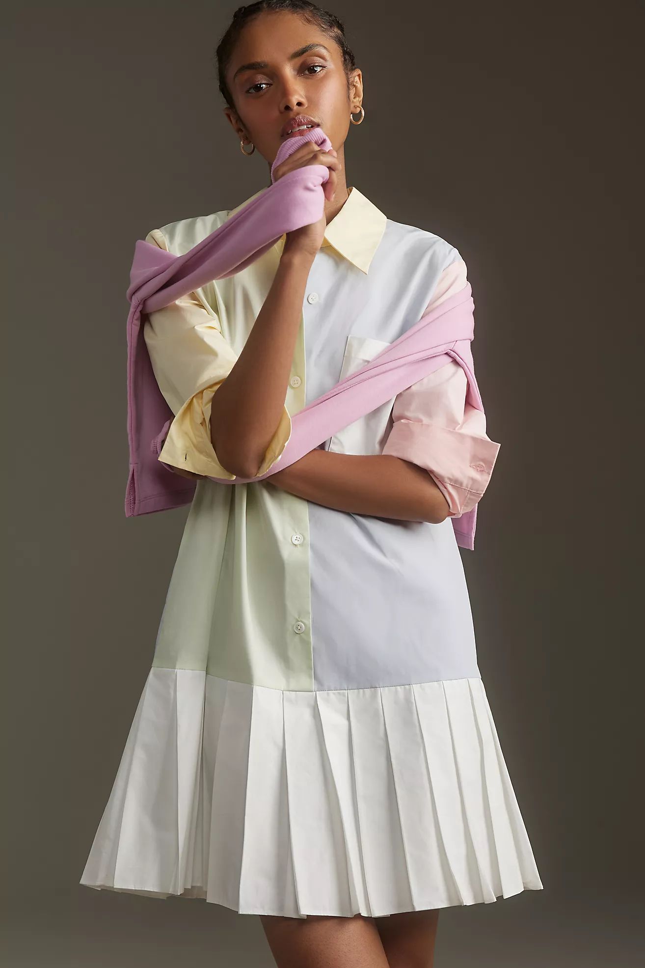 English Factory Colorblock Shirt Dress | Anthropologie (US)
