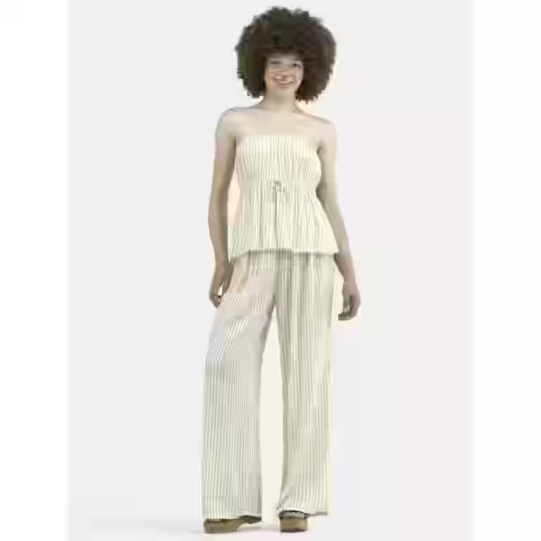 No Boundaries Tube Top and Palazzo Pants Set, 2-Piece, Women's | Walmart (US)