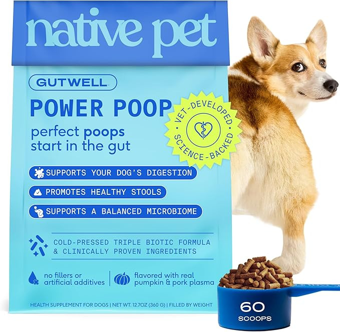 GutWell Power Poop - Digestive Enzymes & Fiber for Dogs - Dog Fiber Supplements Help with Diarrhe... | Amazon (US)