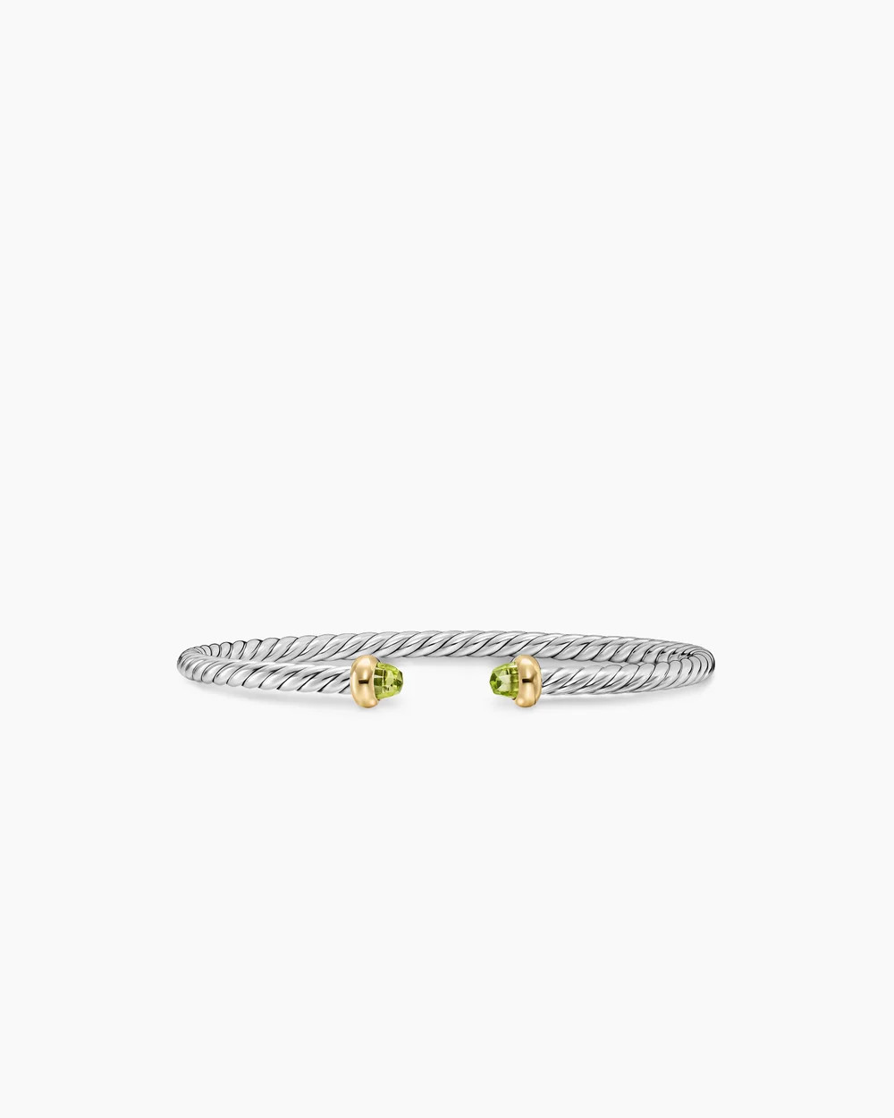 David Yurman | Micro Cable Flex® Teen Bracelet in Sterling Silver with 14K Yellow Gold and Perid... | David Yurman