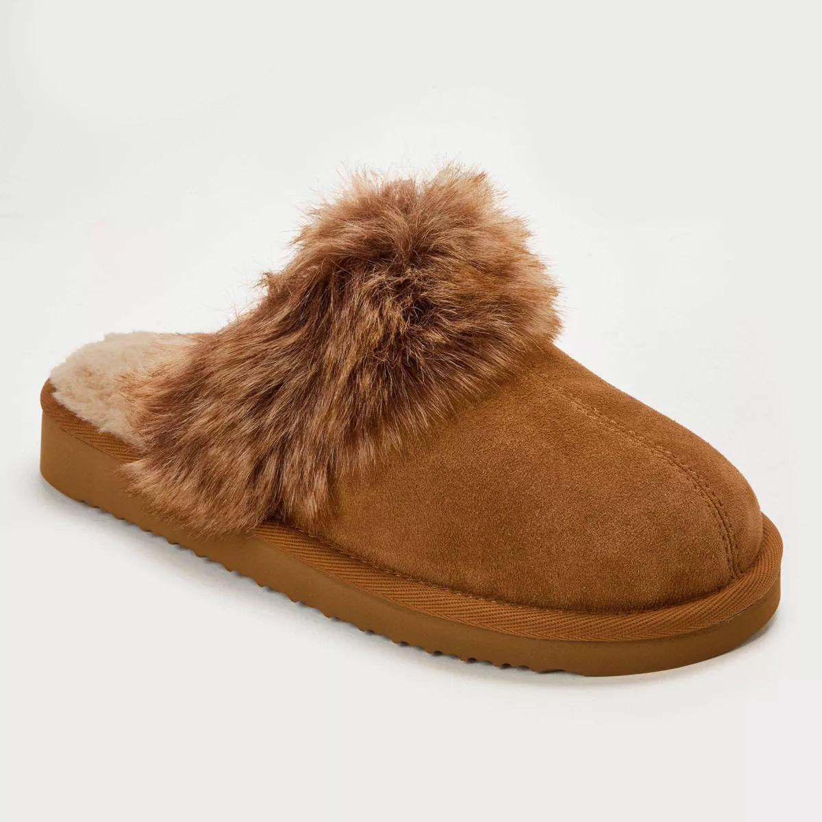 dluxe by dearfoams Women's Laverne Slide Slippers - Chestnut | Target