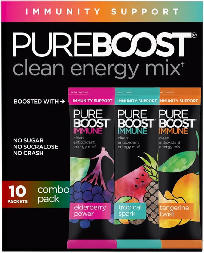 Pureboost Immune Clean Energy Booster, Refreshing Energy Drink Mix and Immunity Supplement with E... | Amazon (US)