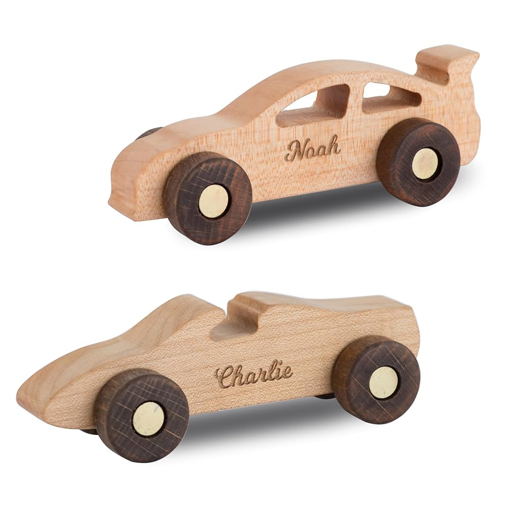 Personalized Toy Car Set for Kids, Personalized Baby Wooden Sensory Toys, 1st Birthday Keepsake G... | Amazon (US)