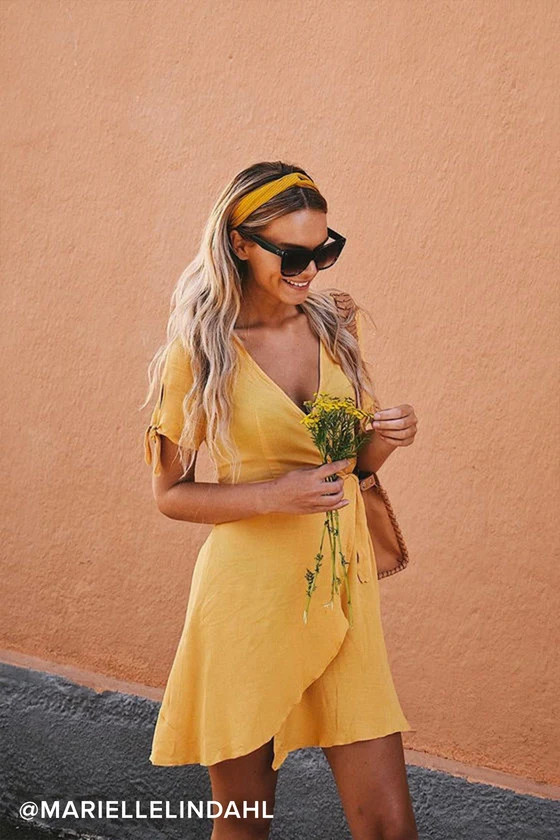 My Philosophy Golden Yellow Wrap Dress | Lulus (US)