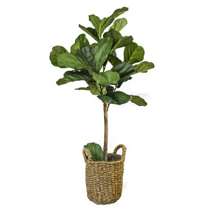 Joss & Main 30" Artificial Fiddle Leaf Fig Tree in Basket | Wayfair North America