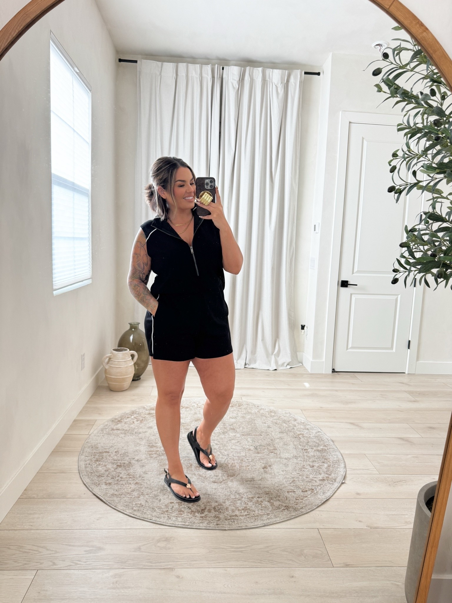 Size xl has opening in the back to use restroom easy. Very soft material just like Spanx air essentials. 
Linked similar more affordable sandals