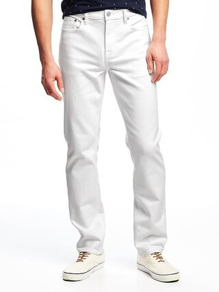Old Navy Slim Built In Flex Stay White Jeans For Men Size 28W 30L - On white | Old Navy US