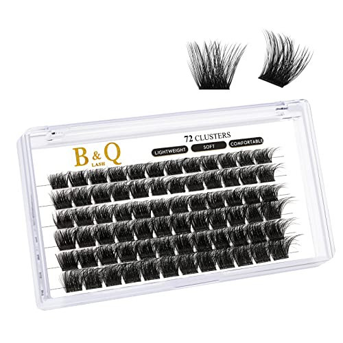 B&Qaugen Lash Clusters B30 D Curl 14mm DIY Lash Extensions 72 Clusters Lashes C D Curl Wispy Volume Lashes Eyelash Clusters Extensions Individual Lashes Cluster DIY at Home (B30,D-14mm) | Amazon (US)