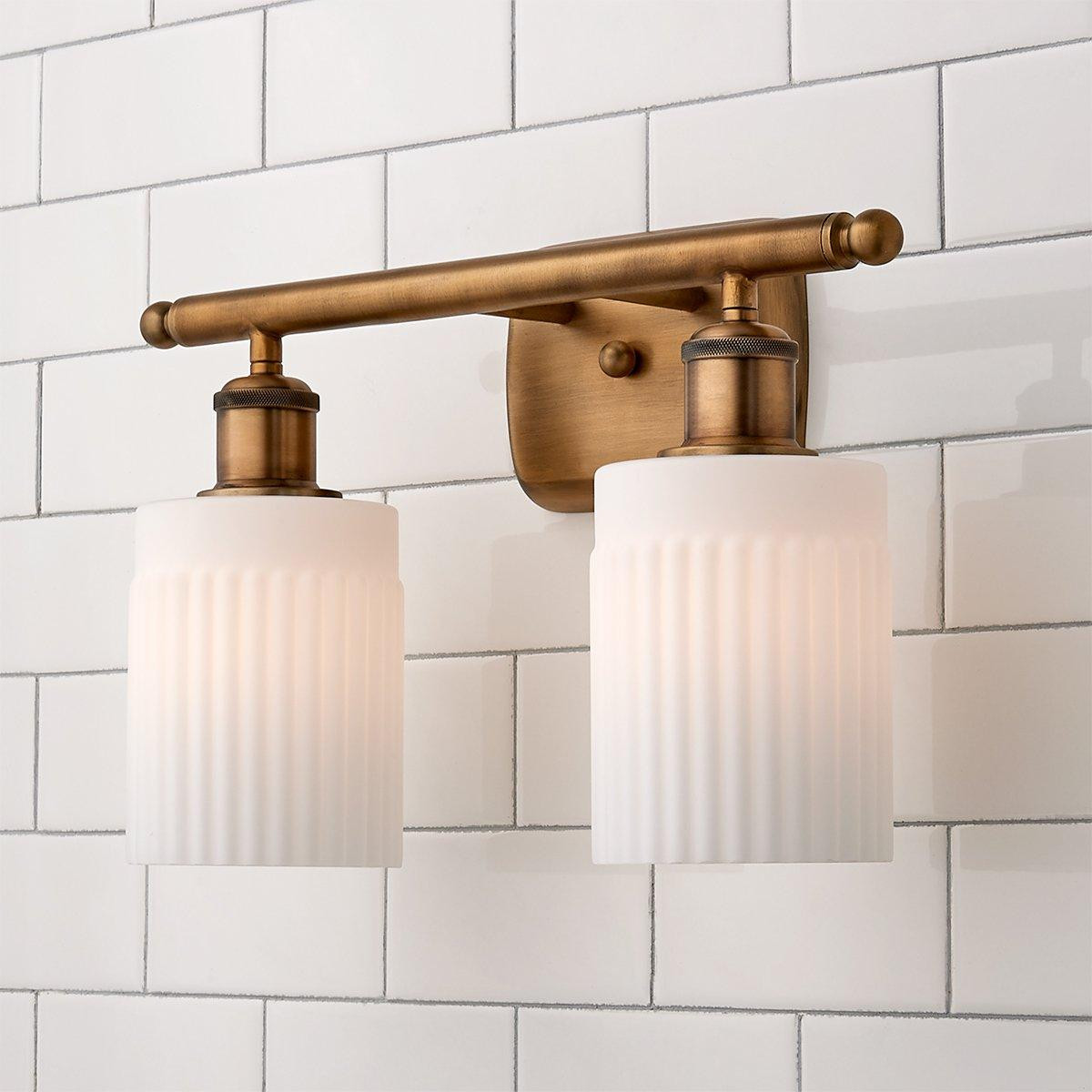 Ridged Austin Vanity Light - 2 Light | Shades of Light