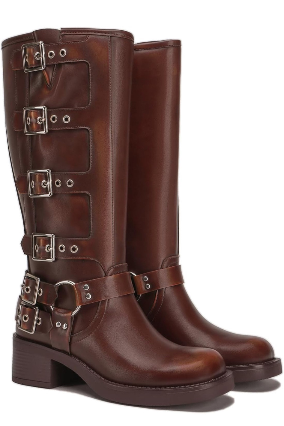 brown motorcycle style boots 🤎 true to size. on sale now! 
🍂✨🤍
.
Amazon fashion finds .

Fall boots
Tall boots 
Chunky moto buckle boots 

#LTKCyberWeek #LTKShoeCrush #LTKSaleAlert