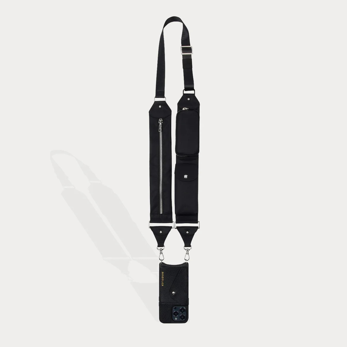 Billie Nylon Utility Crossbody with Case - Black/Silver | Bandolier