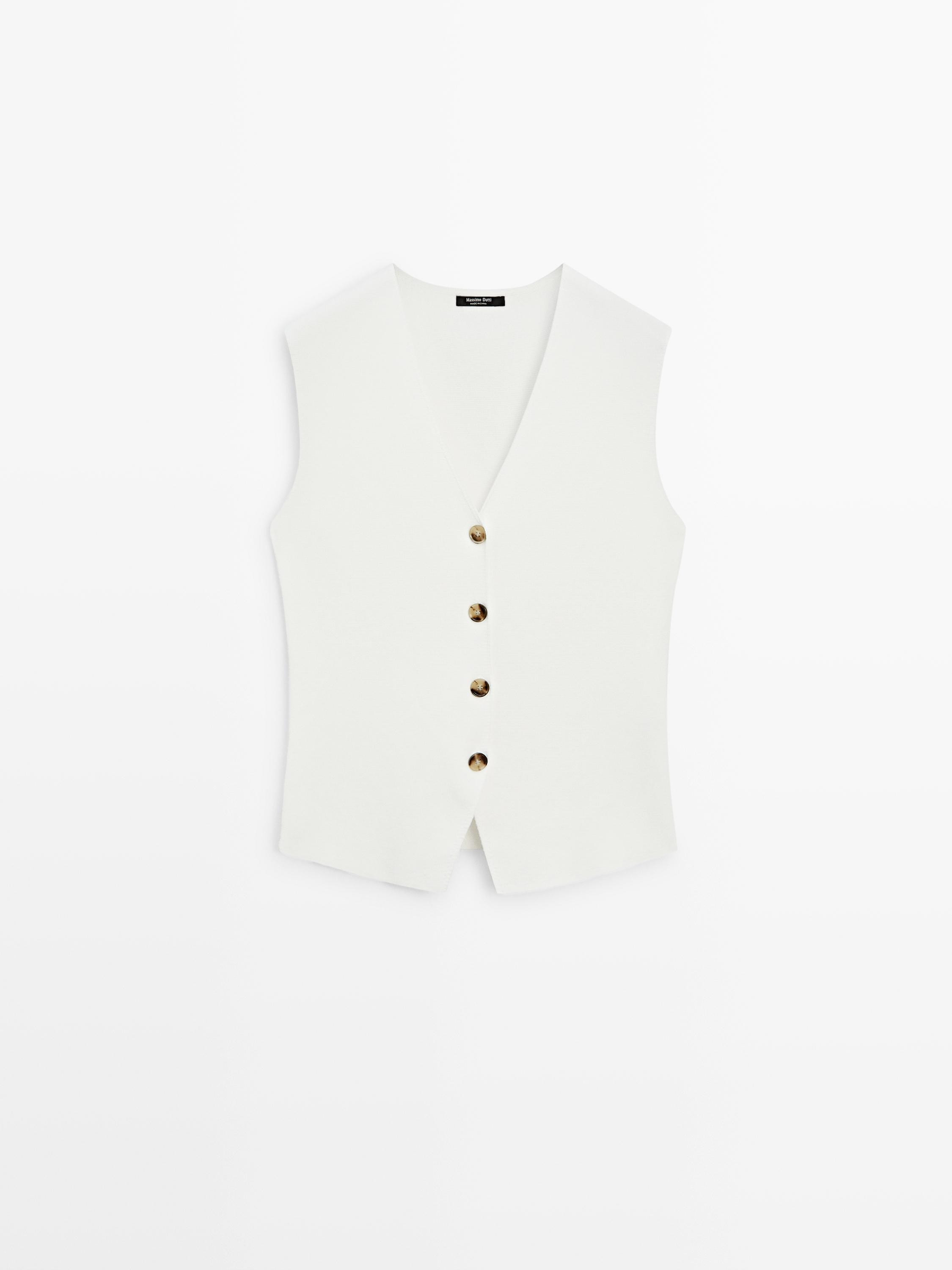 Knit waistcoat with button details | Massimo Dutti US